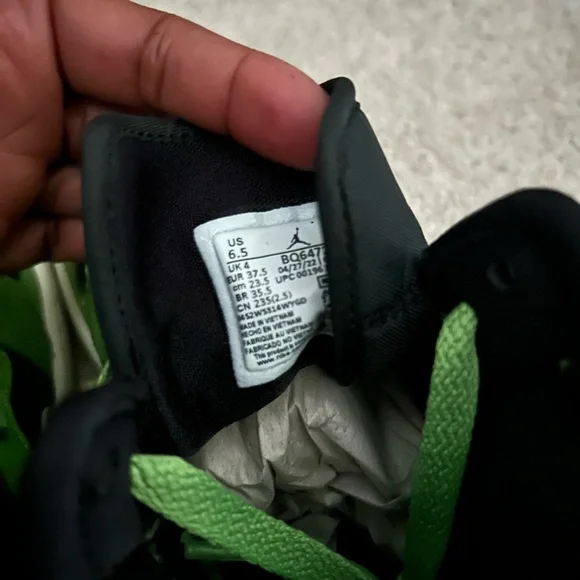 Jordan Green and Black High-Top Sneakers-Women’s - Picture 5 of 6